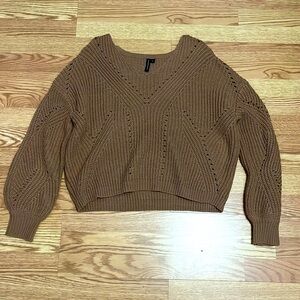brown cropped sweater